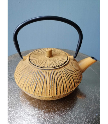Théière en fonte ocre