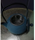 Blauwe gietijzeren theepot