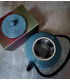 Blauwe gietijzeren theepot