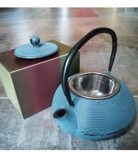 Théière en fonte bleue