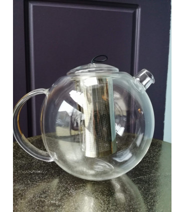 Théière verre familiale 1.5 Litre avec filtre inox