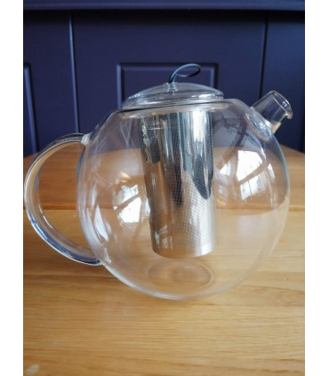 Théière verre familiale 1.5 Litre avec filtre inox