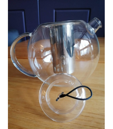 Théière verre familiale 1.5 Litre avec filtre inox