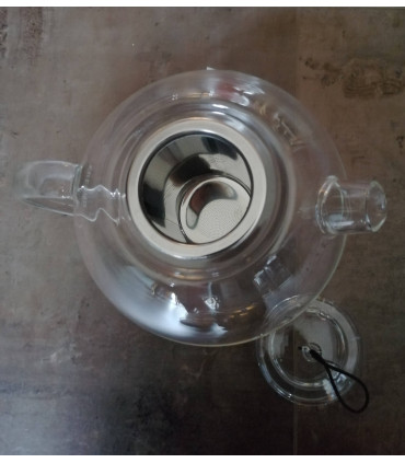 Théière verre familiale 1.5 Litre avec filtre inox